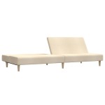 vidaXL Canapea extensibilă cu 2 locuri, crem, material textil vidaXL Canapea extensibilă cu 2 locuri, crem, material textil