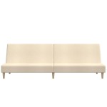 vidaXL Canapea extensibilă cu 2 locuri, crem, material textil vidaXL Canapea extensibilă cu 2 locuri, crem, material textil