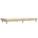 vidaXL Canapea extensibilă cu 2 locuri, crem, material textil vidaXL Canapea extensibilă cu 2 locuri, crem, material textil