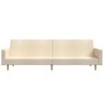 vidaXL Canapea extensibilă cu 2 locuri, crem, material textil vidaXL Canapea extensibilă cu 2 locuri, crem, material textil