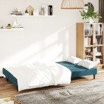 vidaXL Canapea extensibilă cu 2 locuri, albastru, catifea vidaXL Canapea extensibilă cu 2 locuri, albastru, catifea