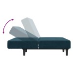 vidaXL Canapea extensibilă cu 2 locuri, albastru, catifea vidaXL Canapea extensibilă cu 2 locuri, albastru, catifea