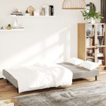 vidaXL Canapea extensibilă cu 2 locuri, gri deschis, catifea