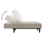 vidaXL Canapea extensibilă cu 2 locuri, gri deschis, catifea