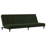 vidaXL Canapea extensibilă cu 2 locuri, verde închis, catifea