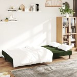 vidaXL Canapea extensibilă cu 2 locuri, verde închis, catifea