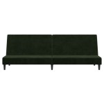 vidaXL Canapea extensibilă cu 2 locuri, verde închis, catifea