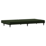 vidaXL Canapea extensibilă cu 2 locuri, verde închis, catifea