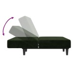 vidaXL Canapea extensibilă cu 2 locuri, verde închis, catifea