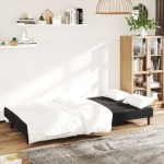 vidaXL Canapea extensibilă cu 2 locuri, negru, catifea