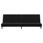 vidaXL Canapea extensibilă cu 2 locuri, negru, catifea