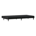 vidaXL Canapea extensibilă cu 2 locuri, negru, catifea
