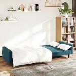vidaXL Canapea extensibilă cu 2 locuri, albastru, catifea vidaXL Canapea extensibilă cu 2 locuri, albastru, catifea