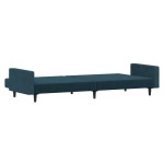 vidaXL Canapea extensibilă cu 2 locuri, albastru, catifea vidaXL Canapea extensibilă cu 2 locuri, albastru, catifea