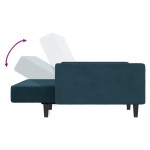 vidaXL Canapea extensibilă cu 2 locuri, albastru, catifea vidaXL Canapea extensibilă cu 2 locuri, albastru, catifea