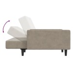 vidaXL Canapea extensibilă cu 2 locuri, gri deschis, catifea