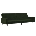 vidaXL Canapea extensibilă cu 2 locuri, verde închis, catifea