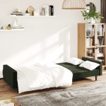 vidaXL Canapea extensibilă cu 2 locuri, verde închis, catifea