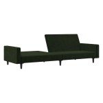 vidaXL Canapea extensibilă cu 2 locuri, verde închis, catifea