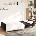 vidaXL Canapea extensibilă cu 2 locuri, negru, catifea