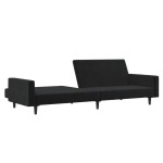 vidaXL Canapea extensibilă cu 2 locuri, negru, catifea