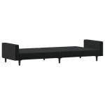 vidaXL Canapea extensibilă cu 2 locuri, negru, catifea