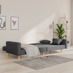 vidaXL Canapea extensibilă cu 2 locuri, 2 perne, gri deschis, textil vidaXL Canapea extensibilă cu 2 locuri, 2 perne, gri deschis, textil