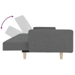 vidaXL Canapea extensibilă cu 2 locuri, 2 perne, gri deschis, textil vidaXL Canapea extensibilă cu 2 locuri, 2 perne, gri deschis, textil