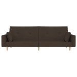 vidaXL Canapea extensibilă cu 2 locuri, 2 perne, maro închis, textil vidaXL Canapea extensibilă cu 2 locuri, 2 perne, maro închis, textil