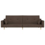 vidaXL Canapea extensibilă cu 2 locuri, 2 perne, gri taupe, textil vidaXL Canapea extensibilă cu 2 locuri, 2 perne, gri taupe, textil