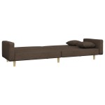 vidaXL Canapea extensibilă cu 2 locuri, 2 perne, gri taupe, textil vidaXL Canapea extensibilă cu 2 locuri, 2 perne, gri taupe, textil