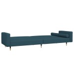 vidaXL Canapea extensibilă cu 2 locuri, 2 perne, albastru, catifea vidaXL Canapea extensibilă cu 2 locuri, 2 perne, albastru, catifea