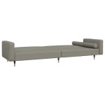 vidaXL Canapea extensibilă cu 2 locuri, 2 perne, gri deschis, catifea vidaXL Canapea extensibilă cu 2 locuri, 2 perne, gri deschis, catifea