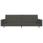vidaXL Canapea extensibilă cu 2 locuri, 2 perne, gri închis, catifea vidaXL Canapea extensibilă cu 2 locuri, 2 perne, gri închis, catifea