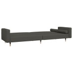 vidaXL Canapea extensibilă cu 2 locuri, 2 perne, gri închis, catifea vidaXL Canapea extensibilă cu 2 locuri, 2 perne, gri închis, catifea