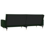 vidaXL Canapea extensibilă cu 2 locuri, 2 perne, verde închis catifea