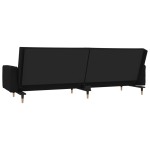 vidaXL Canapea extensibilă cu 2 locuri, 2 perne, negru, catifea vidaXL Canapea extensibilă cu 2 locuri, 2 perne, negru, catifea