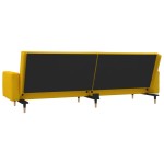 vidaXL Canapea extensibilă cu 2 locuri, 2 perne, galben, catifea vidaXL Canapea extensibilă cu 2 locuri, 2 perne, galben, catifea