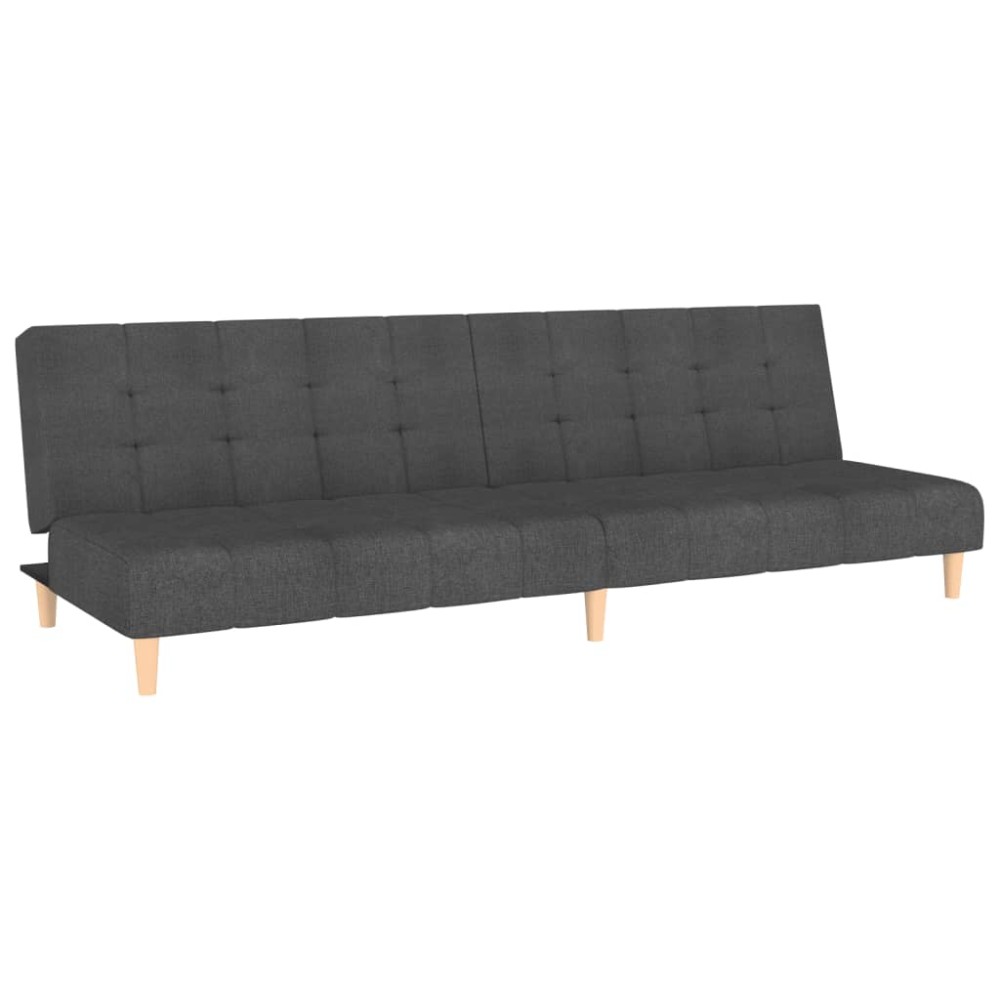 vidaXL Canapea extensibilă cu 2 locuri, gri închis, textil