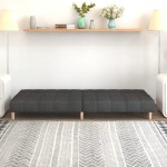 vidaXL Canapea extensibilă cu 2 locuri, gri închis, textil