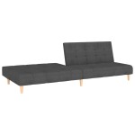 vidaXL Canapea extensibilă cu 2 locuri, gri închis, textil
