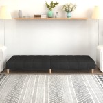 vidaXL Canapea extensibilă cu 2 locuri, negru, material textil