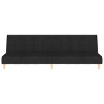 vidaXL Canapea extensibilă cu 2 locuri, negru, material textil
