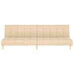 vidaXL Canapea extensibilă cu 2 locuri, crem, material textil vidaXL Canapea extensibilă cu 2 locuri, crem, material textil