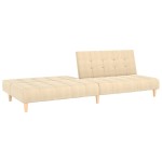 vidaXL Canapea extensibilă cu 2 locuri, crem, material textil vidaXL Canapea extensibilă cu 2 locuri, crem, material textil
