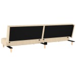 vidaXL Canapea extensibilă cu 2 locuri, crem, material textil vidaXL Canapea extensibilă cu 2 locuri, crem, material textil