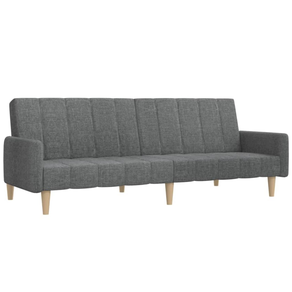 vidaXL Canapea extensibilă cu 2 locuri, gri deschis, țesătură