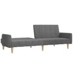 vidaXL Canapea extensibilă cu 2 locuri, gri deschis, țesătură