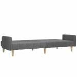 vidaXL Canapea extensibilă cu 2 locuri, gri deschis, țesătură
