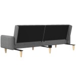 vidaXL Canapea extensibilă cu 2 locuri, gri deschis, țesătură